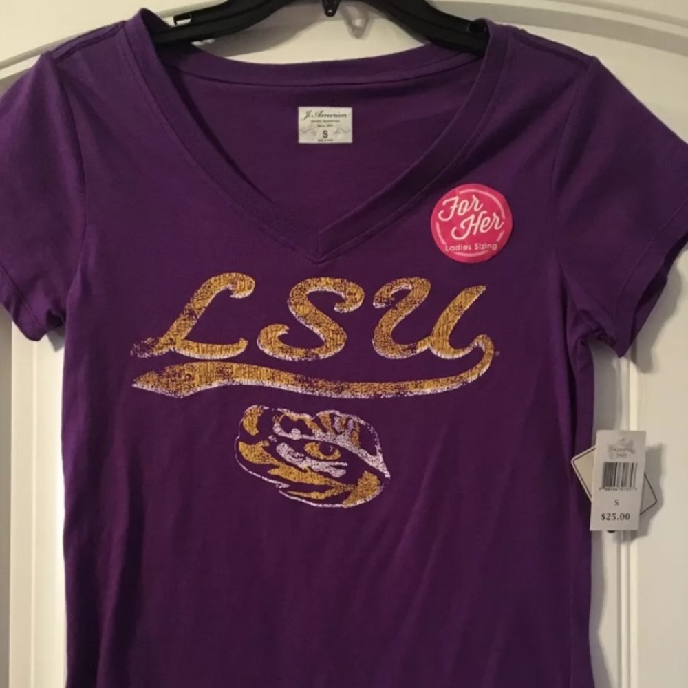LSU ladies v-neck tee